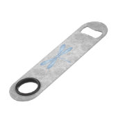 Blue Dragonfly Damask Speed Flessenopener (Achterkant Gekanteld)