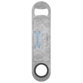 Blue Dragonfly Damask Speed Flessenopener (Voorkant)