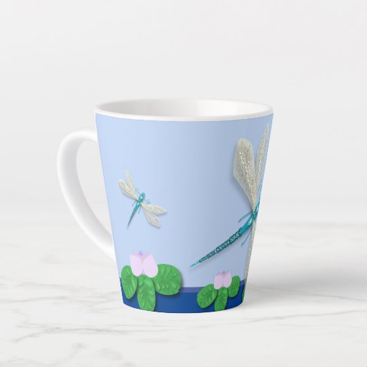 Blue Dragonfly Latte Mok (Linkerhoek)