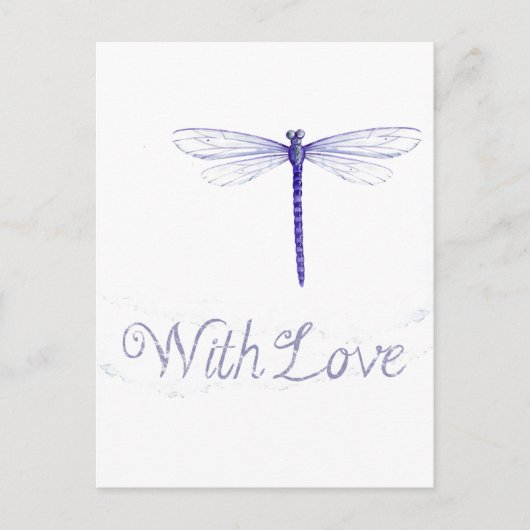 Blue Dragonfly met Briefkaart van liefde (Voorkant)