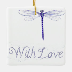 Blue Dragonfly met Ornament van liefde