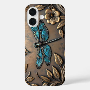 BLUE DRAGONFLY METAL DESIGN iPhone 16 HOESJE