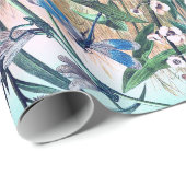 Blue Dragonfly op de  afbeelding van de vijver Cadeaupapier (Rol Hoek)