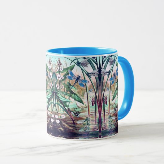 Blue Dragonfly op de  afbeelding van de vijver Mok (Voorkant rechts)