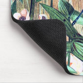 Blue Dragonfly op de  afbeelding van de vijver Muismat (Hoek)