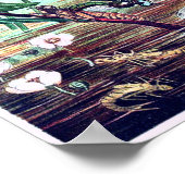 Blue Dragonfly op de  afbeelding van de vijver Poster (Hoek)