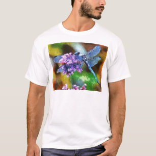 Blue Dragonfly op Wild Garlic Dot Art T-shirt
