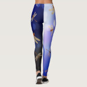 Blue Dragonfly Pattern Leggings (Achterkant)