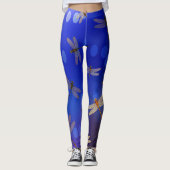 Blue Dragonfly Pattern Leggings (Voorkant)