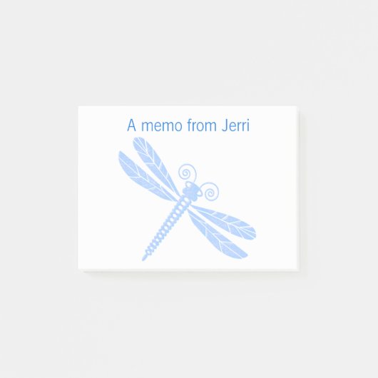 Blue Dragonfly Post it Note Pad (Voorkant)