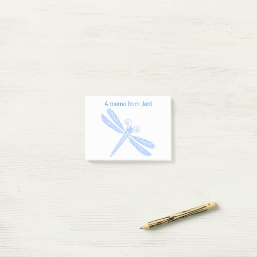 Blue Dragonfly Post it Note Pad (Op bureau)