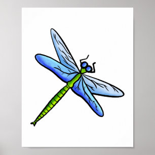 Blue Dragonfly Poster