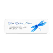 Blue Dragonfly Retouradreslabels Sjabloon Etiket (Voorkant)