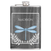 Blue Dragonfly Rustic Flask Heupfles (Voorkant)