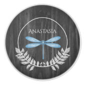 Blue Dragonfly Rustic Specialized Ceramic Knob. Keramische Knop (Voorkant)