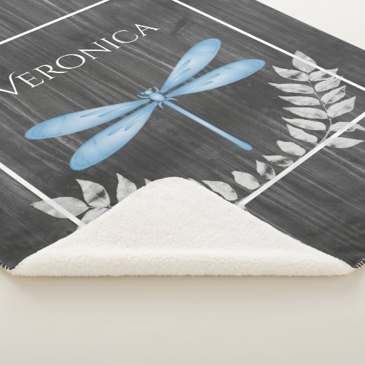 Blue Dragonfly Rustic Specialized Sherpa Blanket Sherpa Deken (3/4)