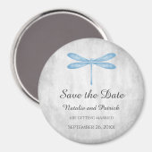 Blue Dragonfly Save the Date Magnet Magneet (Voorkant / Achterkant)