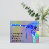 Blue Dragonfly Spirit Briefkaart (Staand voorkant)