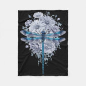 Blue Dragonfly Waterverf Art Insecten Liefhebber A Fleece Deken (Voorkant)