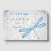 Blue Dragonfly Wedding Guestbook Gastenboek (Voorkant)