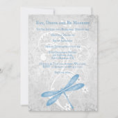Blue Dragonfly Wedding Rehearsal Dinner Invite Kaart (Voorkant)