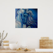 Blue Drama Horse Poster (Keuken)