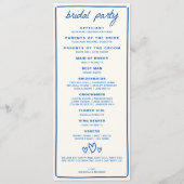 Blue Drawn Together huwelijksprogramma Programma (Achterkant)