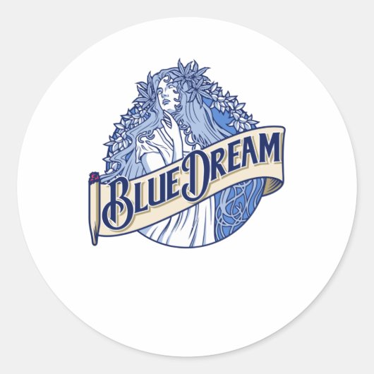 Blue Dream Ronde Sticker (Voorkant)