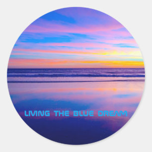 Blue Dream Sunset Santa Monica Ronde Sticker