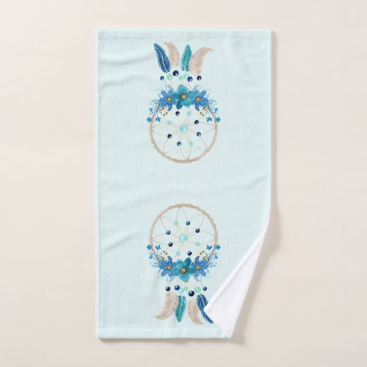 Blue Dreamcatcher Design Boho élégant (Serviette à main)