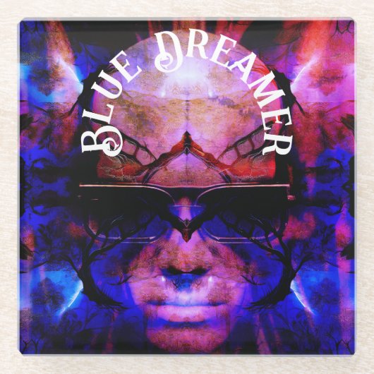 Blue Dreamer Glazen Onderzetter (Voorkant)