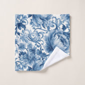 Blue Dreams | Floral Watercolor Chinoiserie (Gant de toilette)