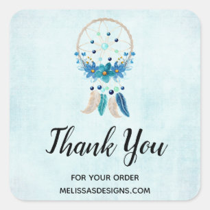 Blue Dreamweaver Boho Design Business Hartelijk da Vierkante Sticker