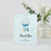 Blue Dreamweaver catcher met Feathers Boho Bedankt Briefkaart (Staand voorkant)