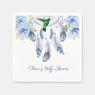 Blue Dreamweaver Hummingbird Boy Baby shower Servet