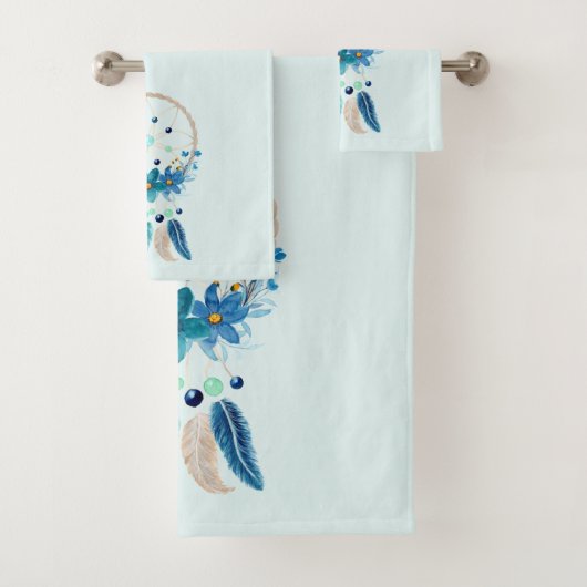 Blue Dreamweaver Stylish Boho Design Bad Handdoek (Insitu)