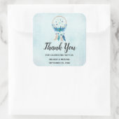 Blue Dreamweaver Stylish Boho Design Bedankt Vierkante Sticker (Tas)