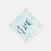 Blue Dreamweaver Stylish Boho Design Birthday Servet (Hoek)