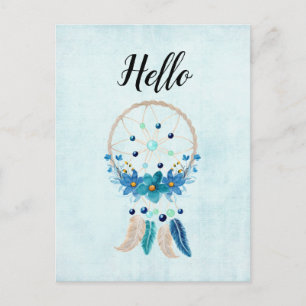 Blue Dreamweaver Stylish Boho Design Briefkaart