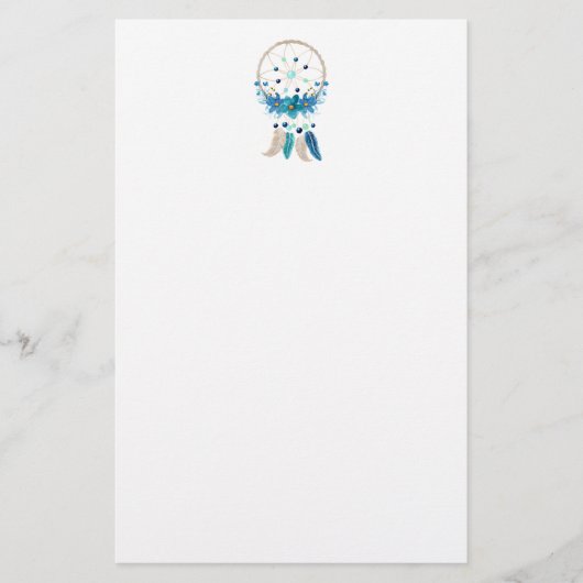 Blue Dreamweaver Stylish Boho Design Briefpapier (Voorkant)