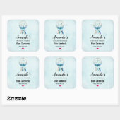 Blue Dreamweaver Stylish Boho Design Candle Vierkante Sticker (Vel)