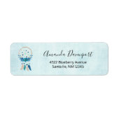 Blue Dreamweaver Stylish Boho Design Etiket (Voorkant)