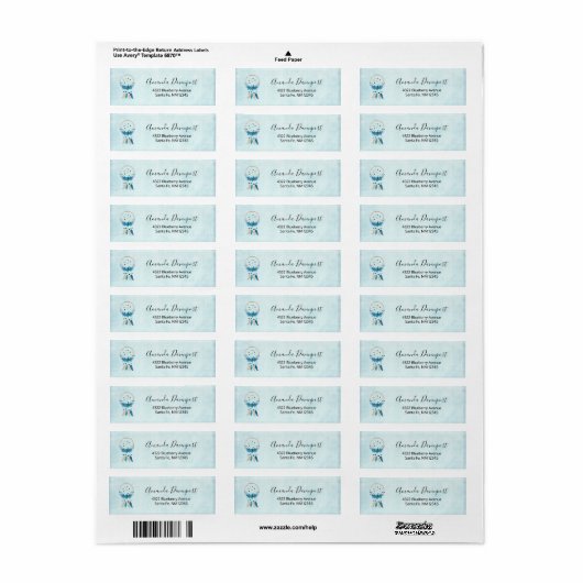 Blue Dreamweaver Stylish Boho Design Etiket (Full Sheet)