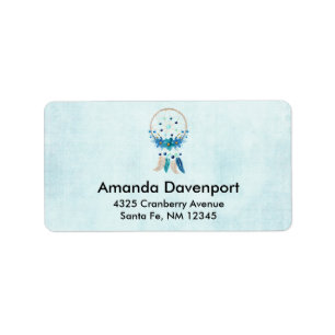 Blue Dreamweaver Stylish Boho Design Etiket