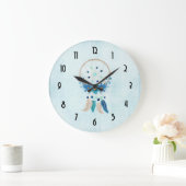 Blue Dreamweaver Stylish Boho Design Grote Klok (Huis)