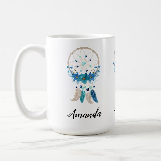 Blue Dreamweaver Stylish Boho Design Koffiemok (Links)