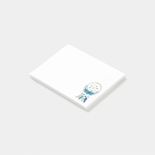 Blue Dreamweaver Stylish Boho Design Post-it® Notes (Schuin)