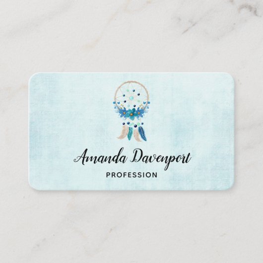 Blue Dreamweaver Stylish Boho Design Visitekaartje (Voorkant)
