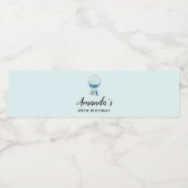 Blue Dreamweaver Stylish Boho Design Waterfles Etiket (Enkel label)