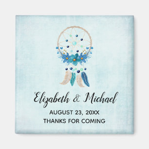 Blue Dreamweaver Stylish Boho Design Wedding Magneet